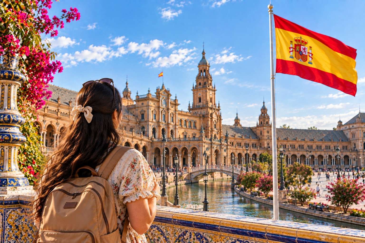 Student looking towards Spain