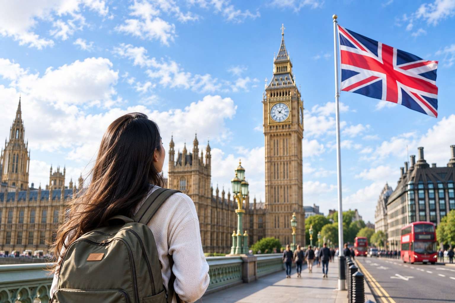 Student looking towards the United Kingdom